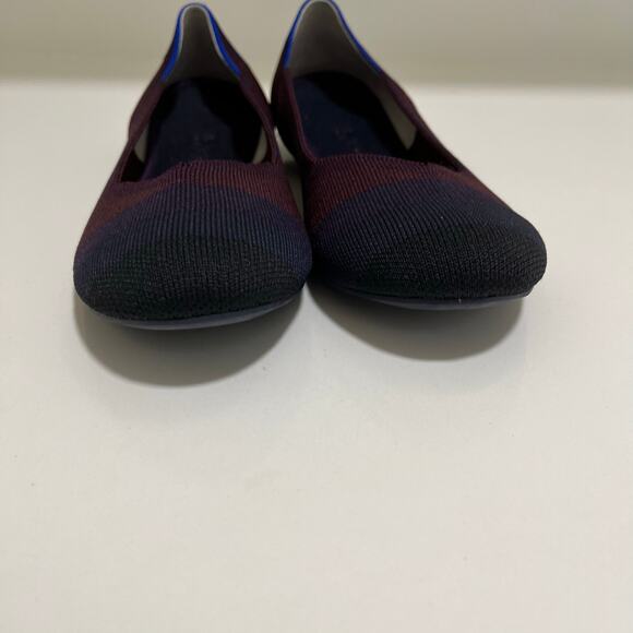 Rothy's The Flat Blackberry Captoe Ombre Colorblock Flats Size 9.5 - Picture 8 of 9